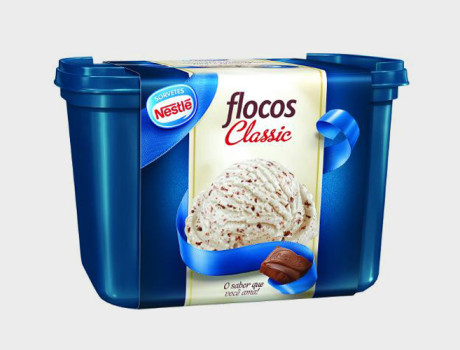 Sorvete Nestlé Flocos Classic pote 1,5l