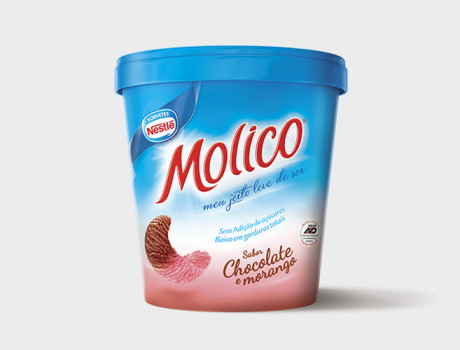Sorvete Nestlé Molico Chocolate e Morango 455ml