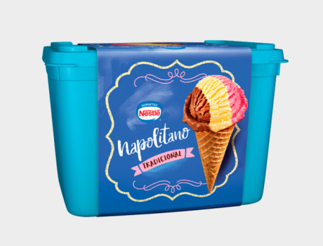 Sorvete Nestlé Napolitano Tradicional Pote 1,5L